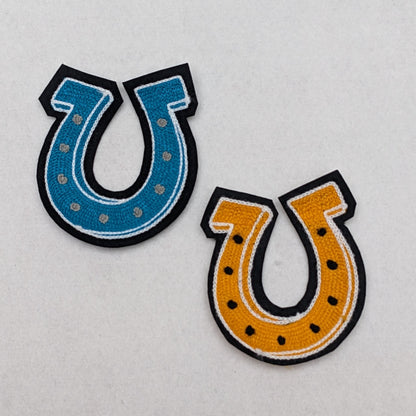Vintage Style Chainstitch Lucky Horseshoe Patch - Sew On