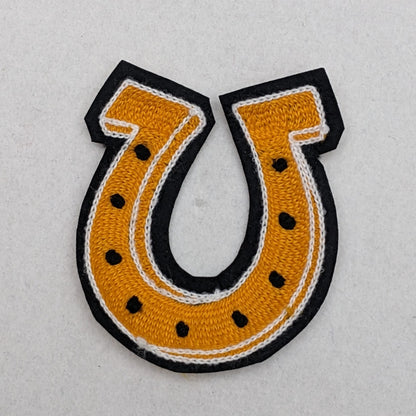 Vintage Style Chainstitch Lucky Horseshoe Patch - Sew On