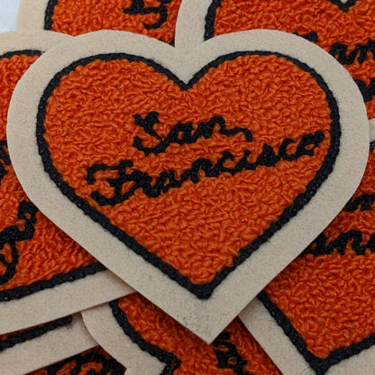 Vintage Style Chenille San Francisco Heart